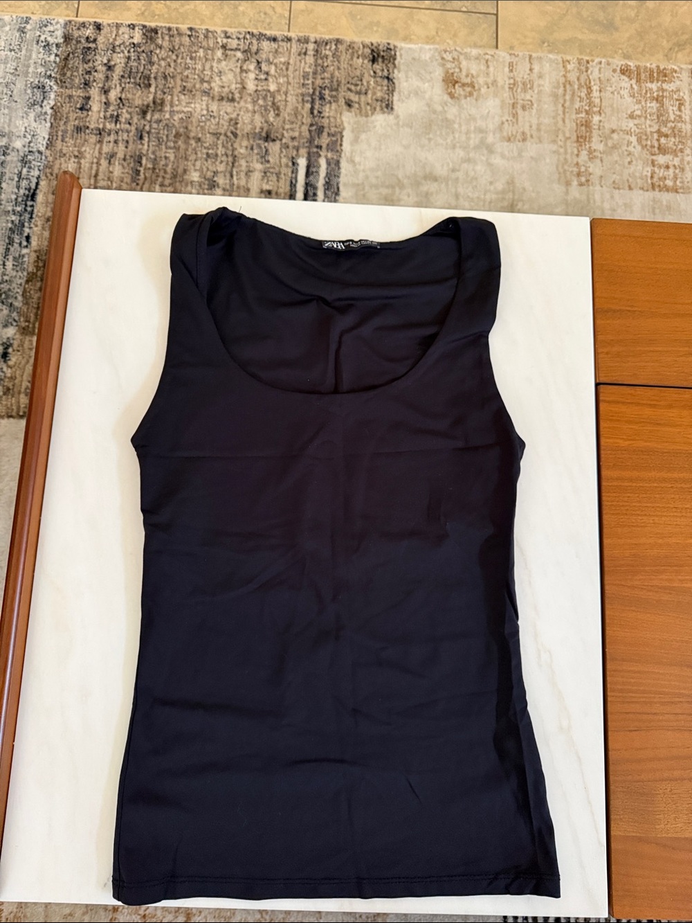 Zara Classic Black Scoop Neck Women's Tank Top